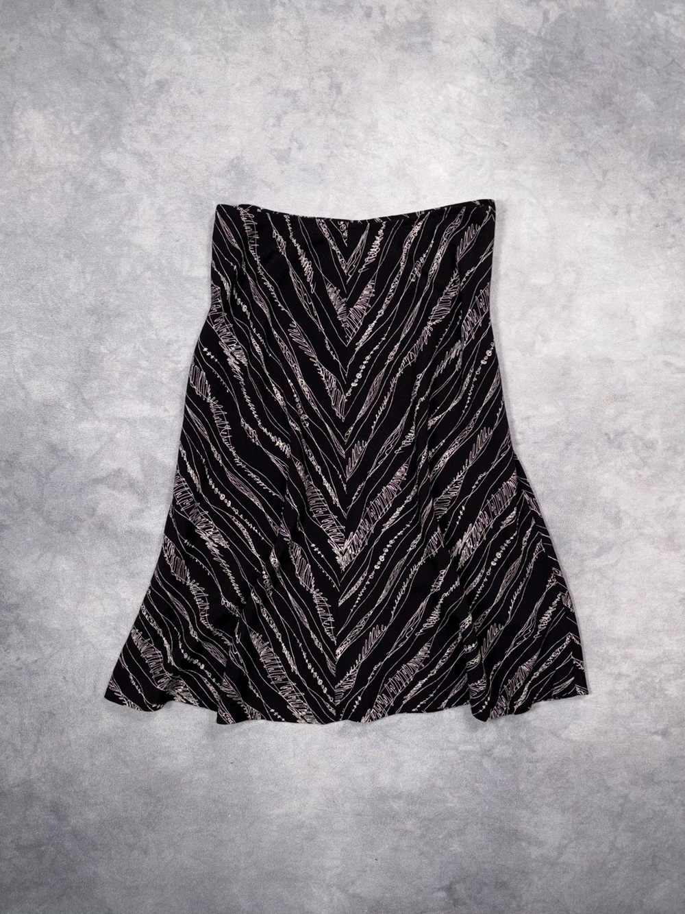 COP COPINE 90s Vintage Y2K Abstract Striped Avantgarde Floral Midi Skirt